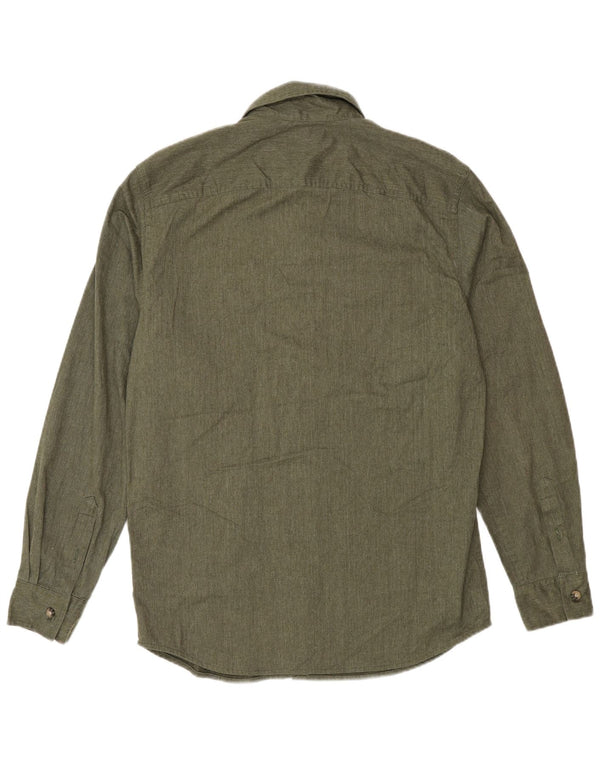 Wrangler Mens Shirt Small Khaki Cotton