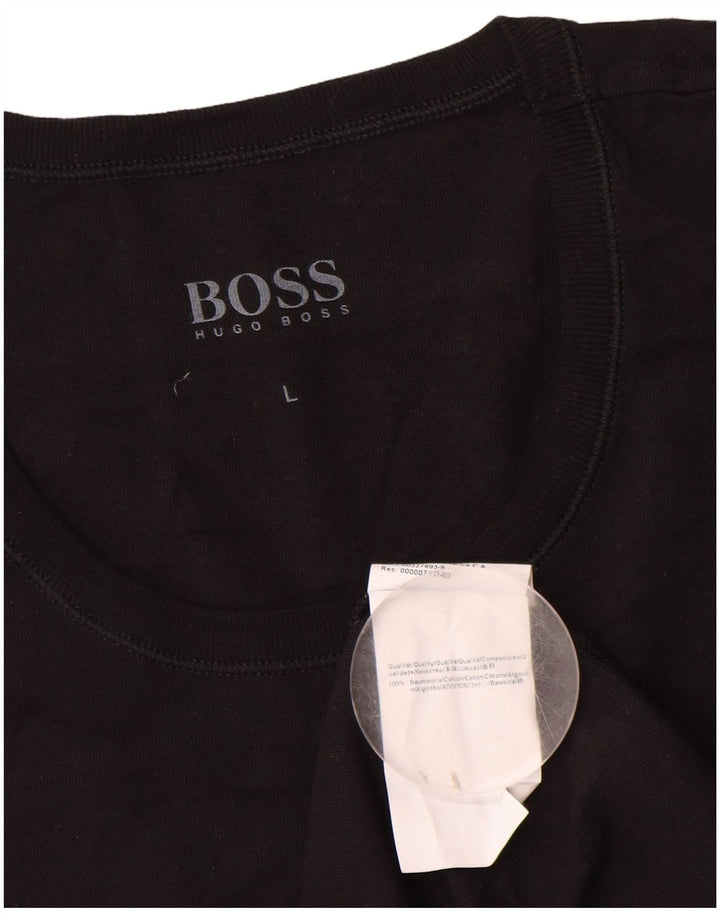Мужская футболка Hugo Boss, большой черный хлопок