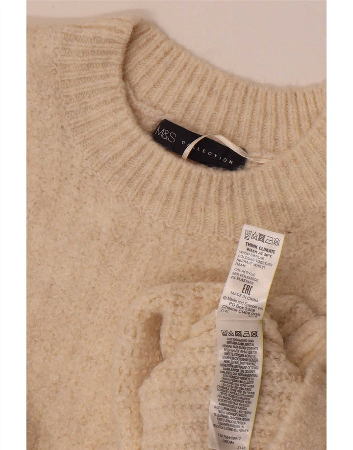 Женский джемпер с круглым вырезом Marks & Spencer UK 14, средний бежевый акрил
