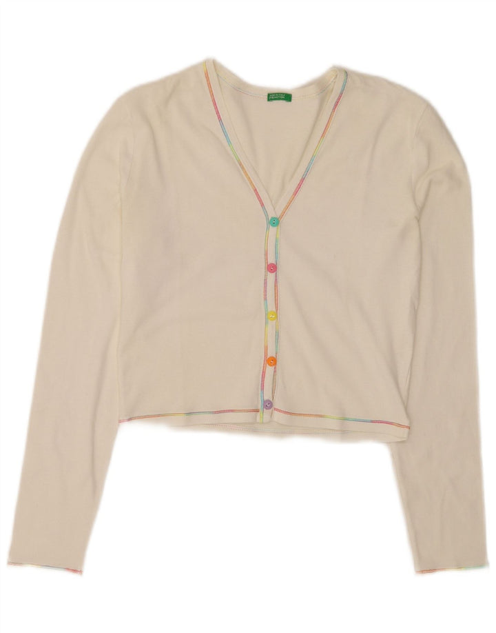 Женский укороченный кардиган Benetton UK 8, маленький белый
