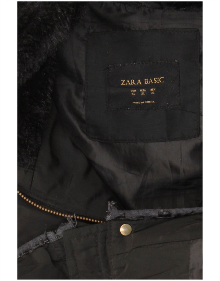 Женская стеганая куртка Zara UK 18 XL, черный полиэстер