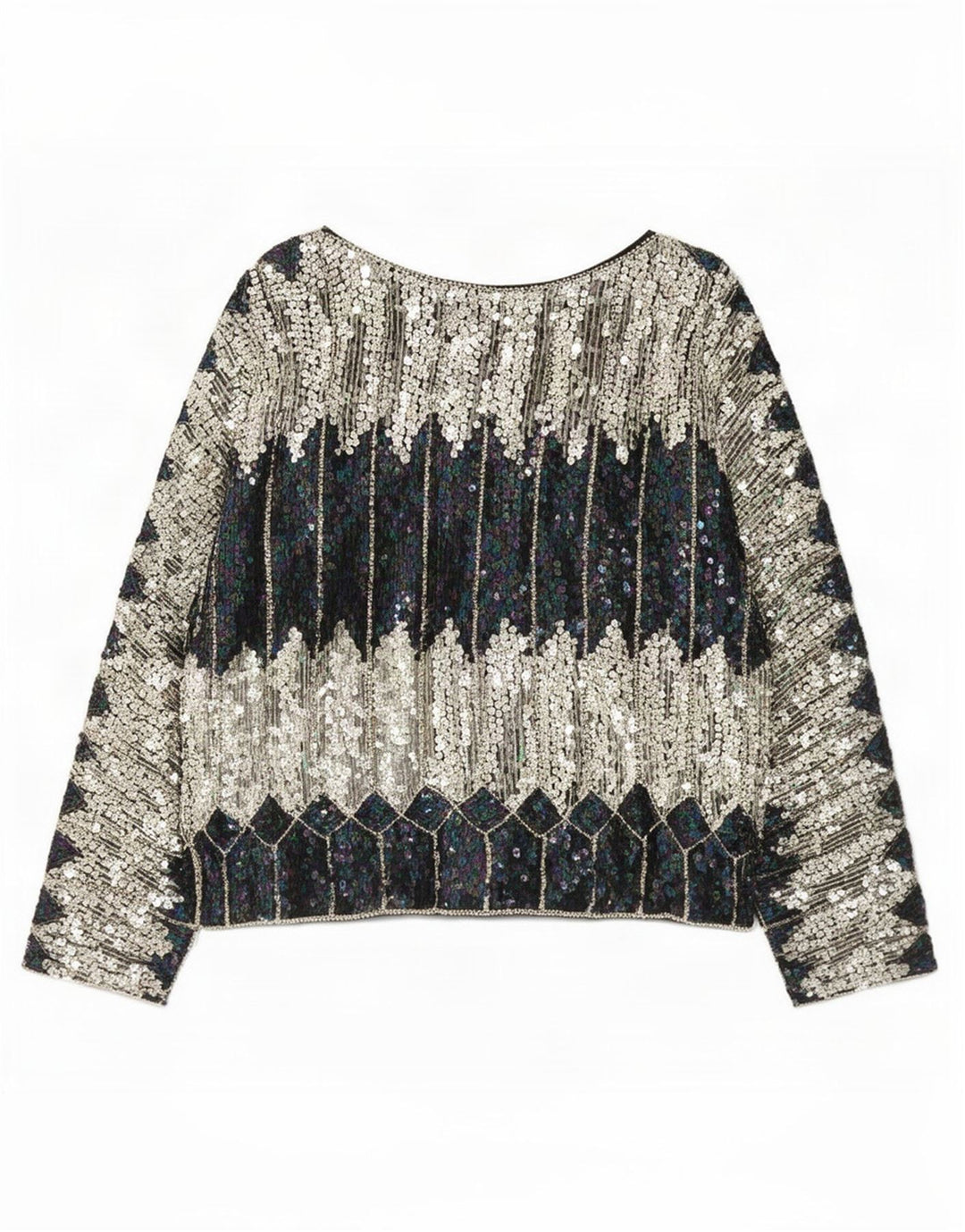 Винтажная женская блузка с пайетками, топ UK 20, 2XL, разноцветные цветные блоки