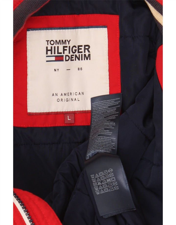 Мужской бомбер TOMMY HILFIGER UK 40, большой красный, полиамид