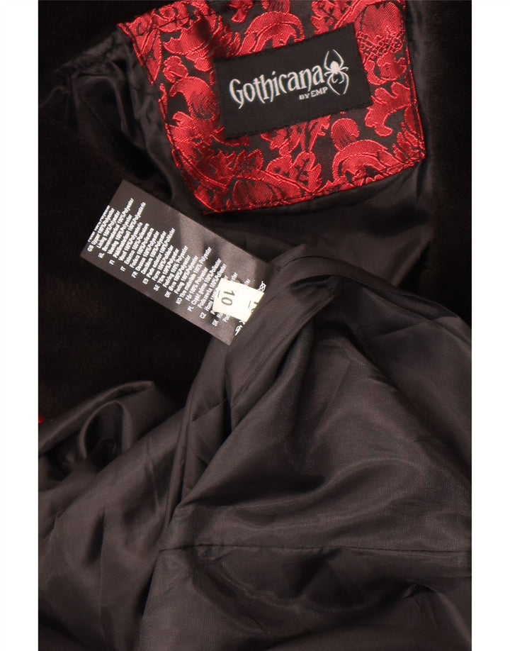 Женское двубортное пальто EMP Gothicana UK 10, маленький красный полиэстер с цветочным принтом