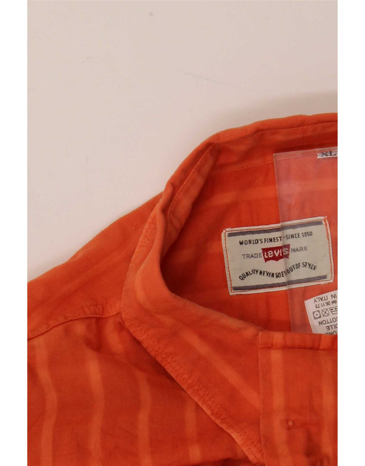 Мужская рубашка Levi's XL, оранжевая клетка, хлопок