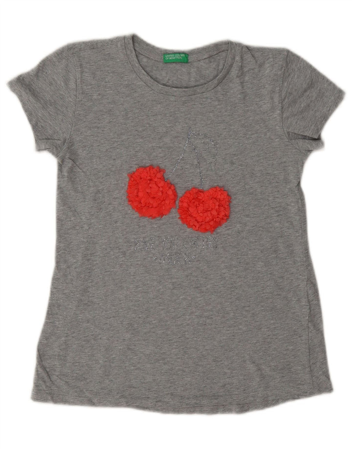 Женская футболка с рисунком Benetton Top UK 12 Medium Grey