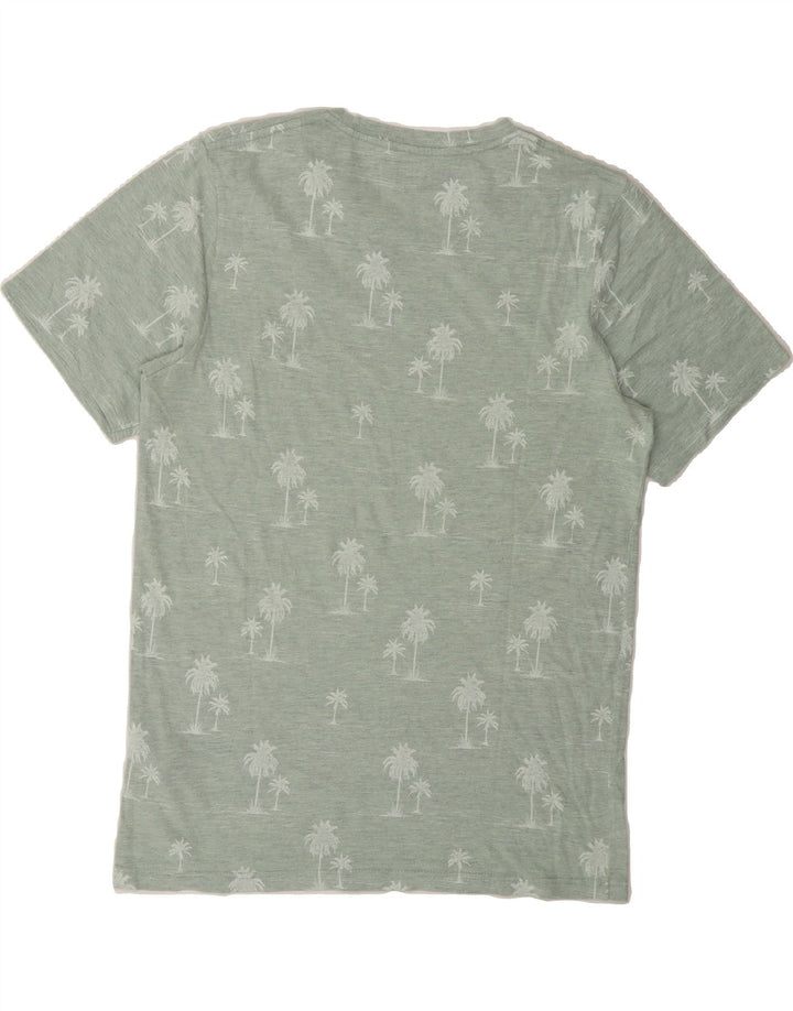 JACK & JONES Mens Abstract Pattern T-Shirt Top Small Green Cotton Vintage Jack & Jones and Second-Hand Jack & Jones from Messina Hembry 