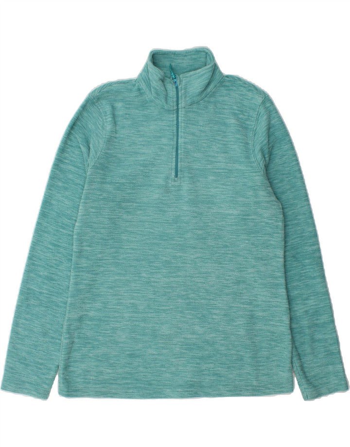 MOUNTAIN WAREHOUSE Womens Zip Neck Fleece Jumper UK 12 Medium  Turquoise Vintage Mountain Warehouse and Second-Hand Mountain Warehouse from Messina Hembry 