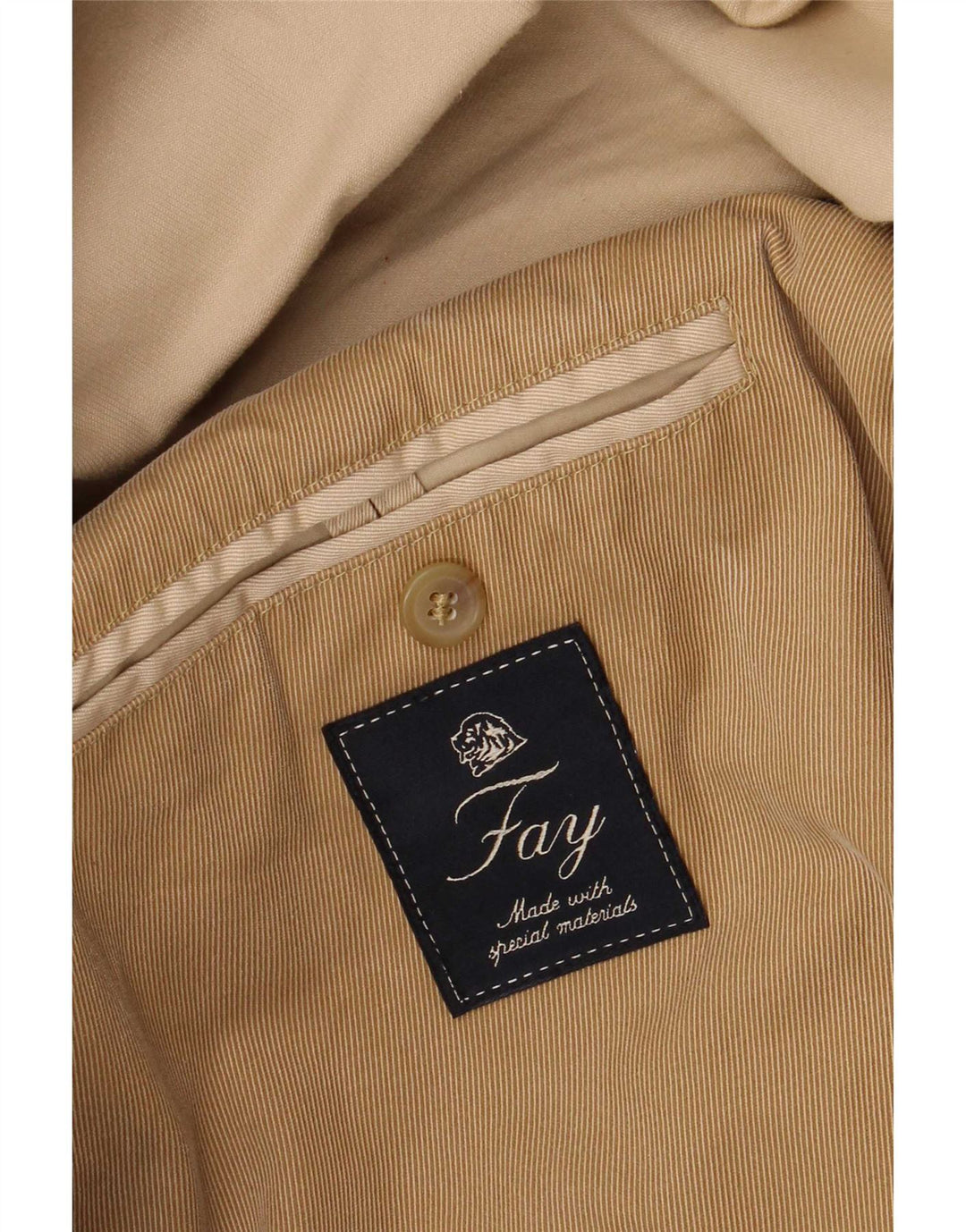 Мужской пиджак Fay Utility с 4 пуговицами UK 40, большой бежевый