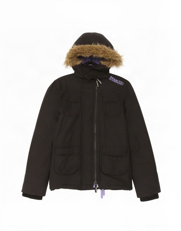 Женская ветровка с капюшоном Superdry The Windcheater UK 10, маленькая черная