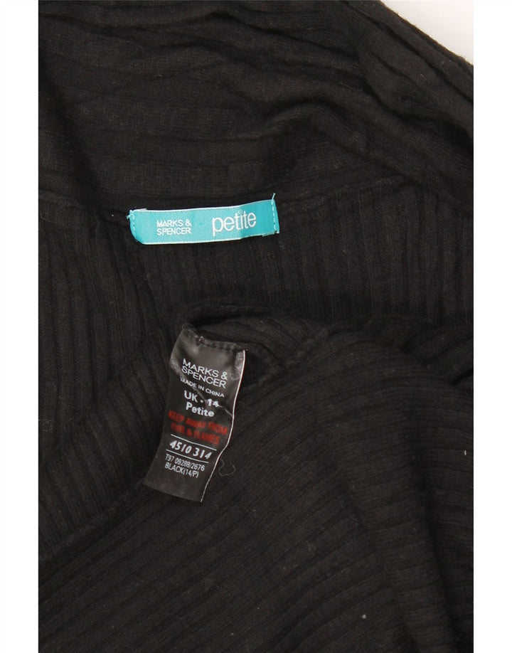 Женский асимметричный кардиган Marks & Spencer UK 14, средний черный