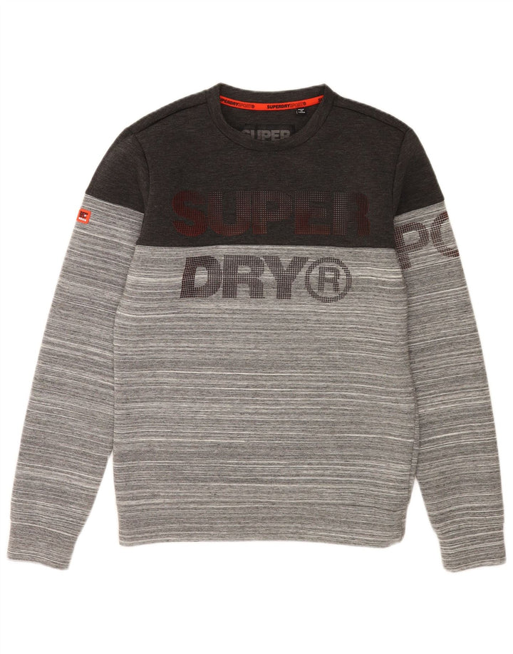 Мужской свитшот с рисунком Superdry, маленький серый полиэстер в полоску