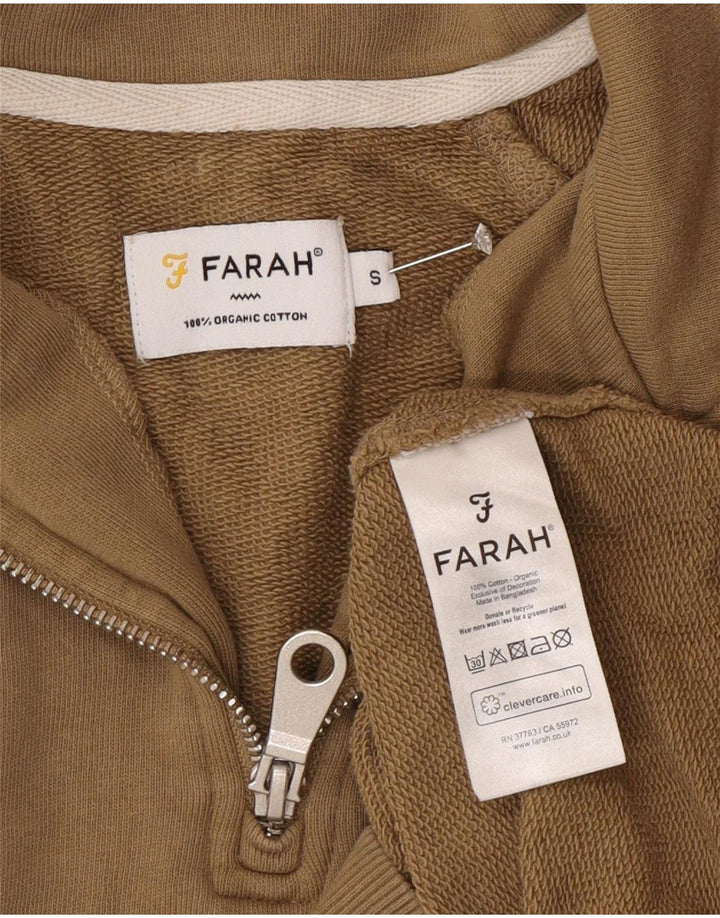 Мужской свитшот Farah на молнии 1/4, маленький зеленый хлопковый