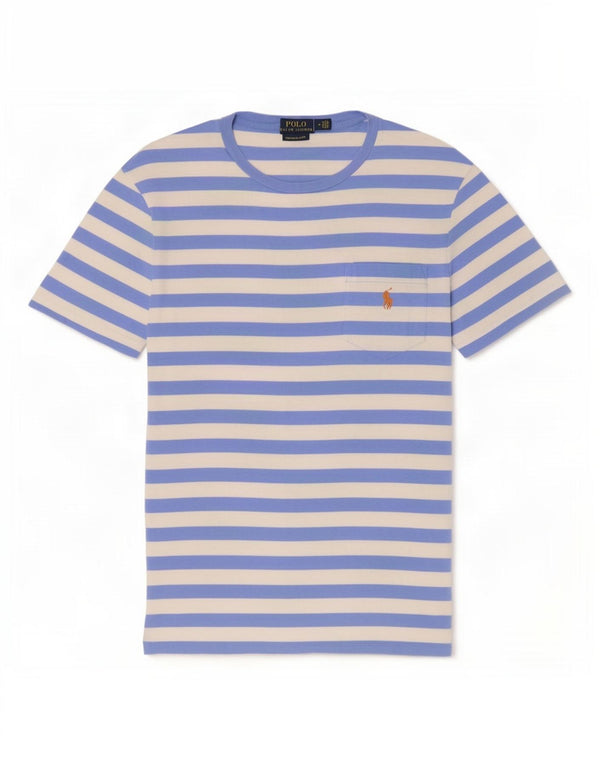 Мужская футболка узкого кроя Polo Ralph Lauren, средний синий в полоску