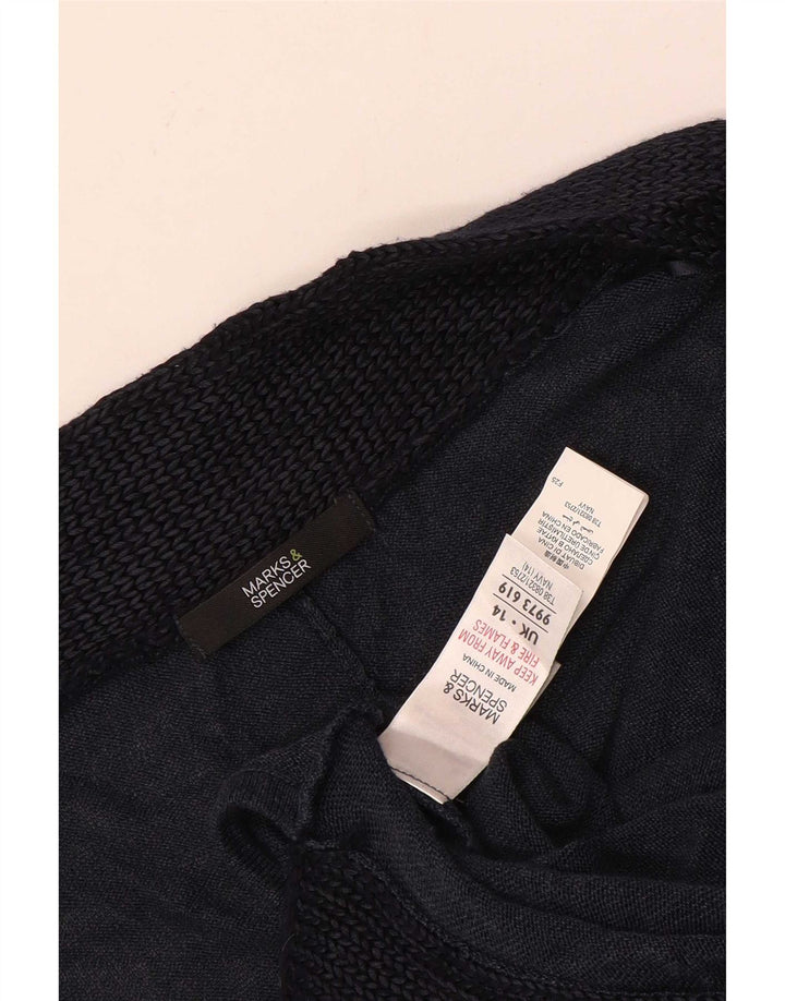 Женский джемпер-пончо Marks & Spencer UK 14, средний темно-синий с цветными блоками