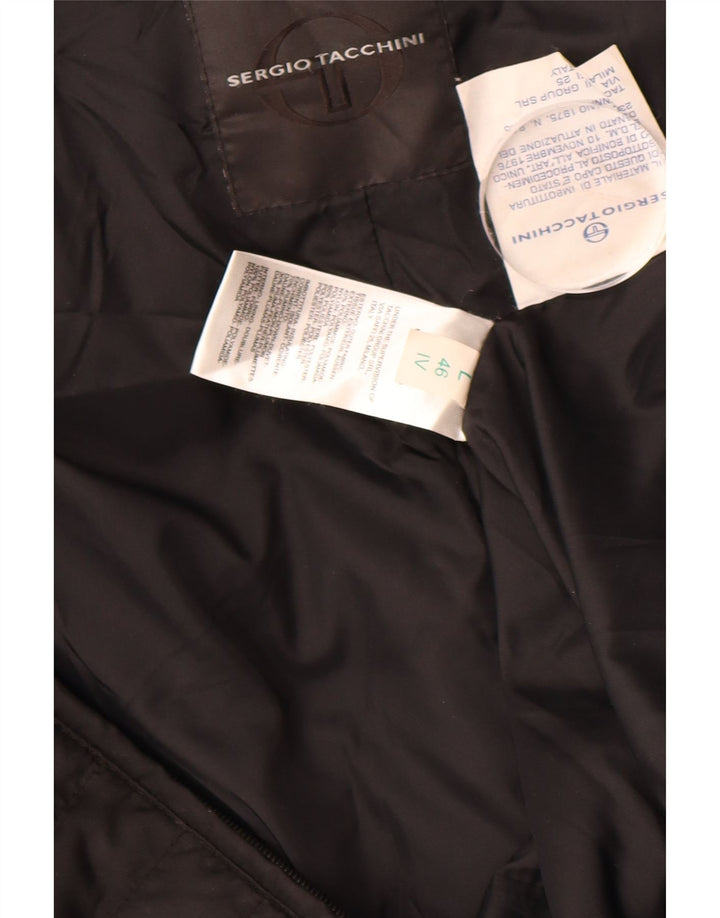 SERGIO TACCHINI Womens Hooded Padded Coat UK 16 Large Black Polyamide