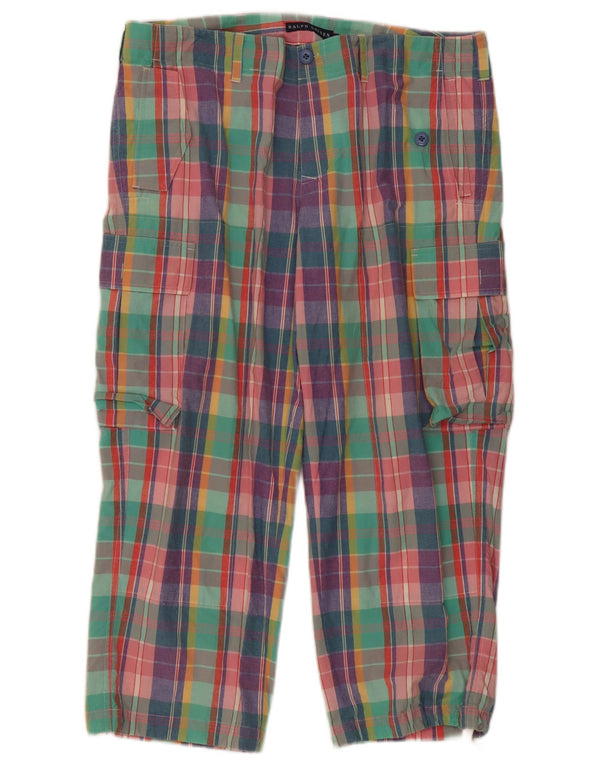 Женские капри Ralph Lauren США 12, большие размеры W36 L24, разноцветная клетка
