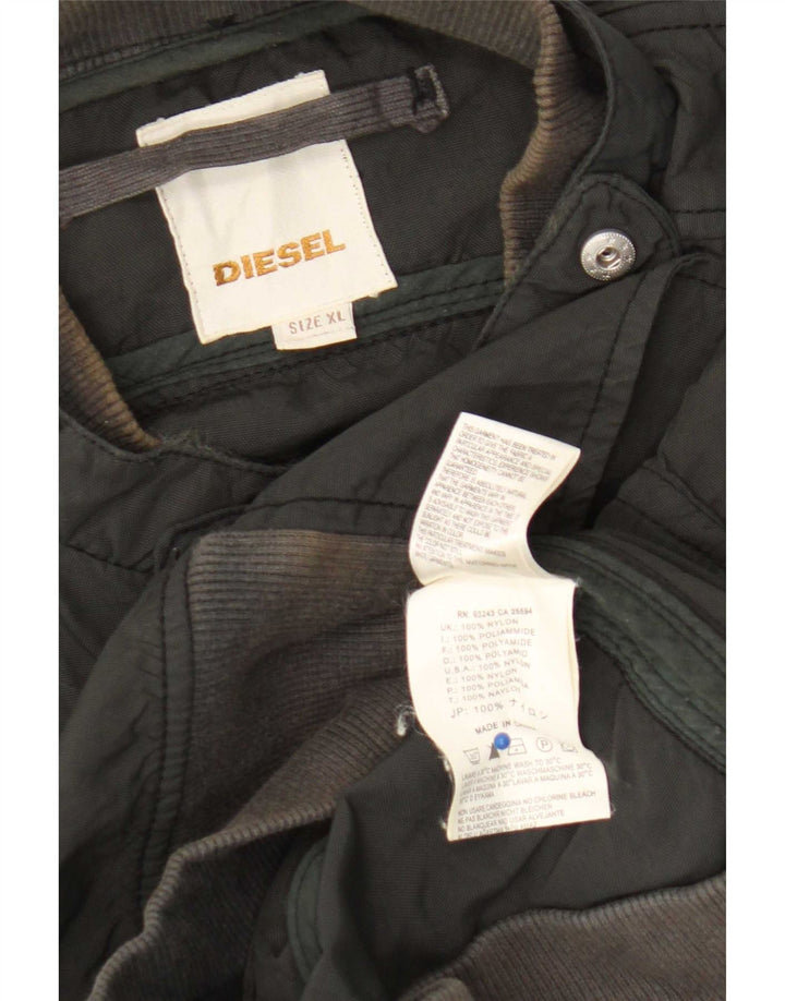 Женская куртка Diesel в стиле милитари UK 18 XL, черный нейлон