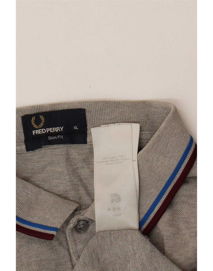 Мужская рубашка-поло приталенного кроя Fred Perry XL, серый хлопок