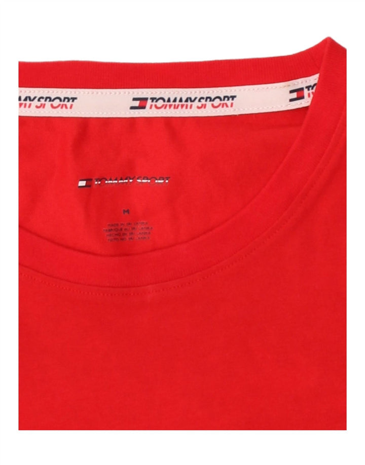 TOMMY HILFIGER Mens Graphic T-Shirt Top Medium Red Cotton Vintage Tommy Hilfiger and Second-Hand Tommy Hilfiger from Messina Hembry 