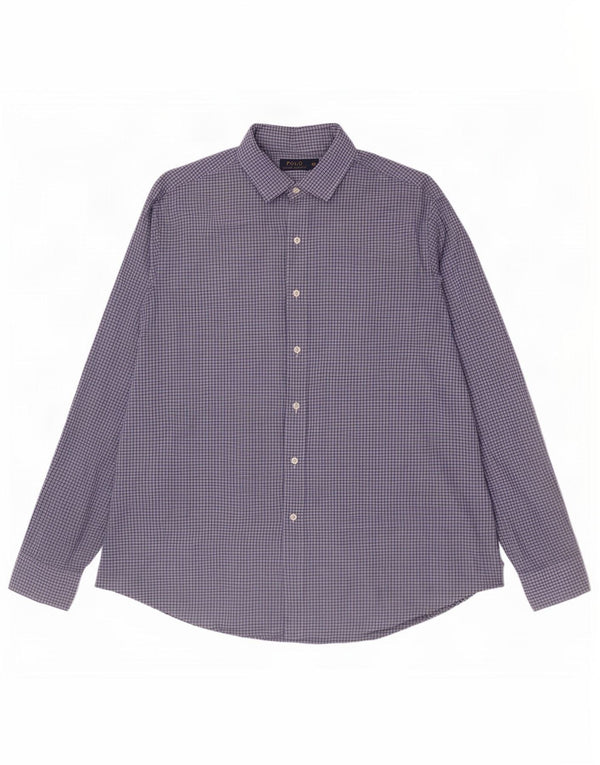Мужская рубашка Polo Ralph Lauren 2XL, синяя клетка, хлопок