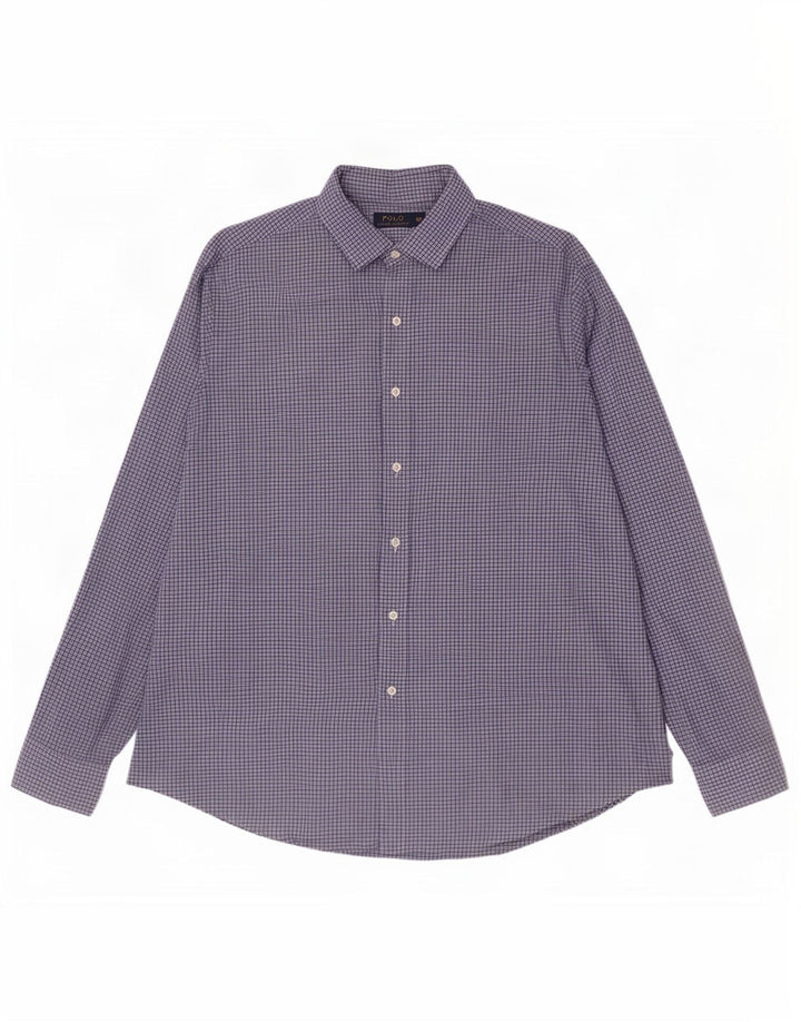 Мужская рубашка Polo Ralph Lauren 2XL, синяя клетка, хлопок