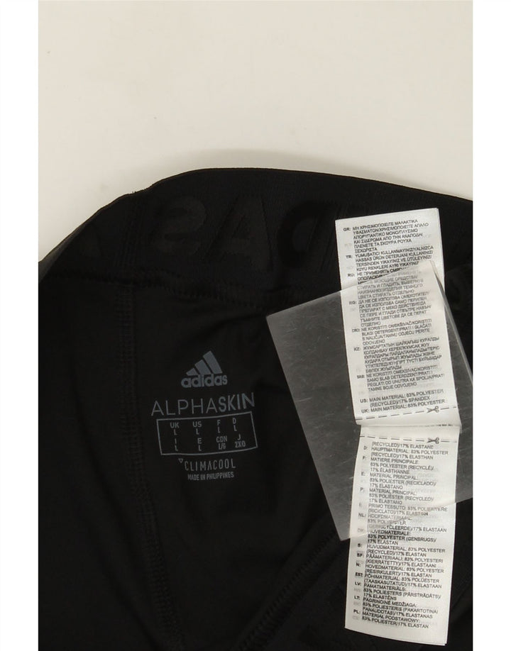 Женские леггинсы Adidas Climacool с рисунком UK 16, большой черный полиэстер