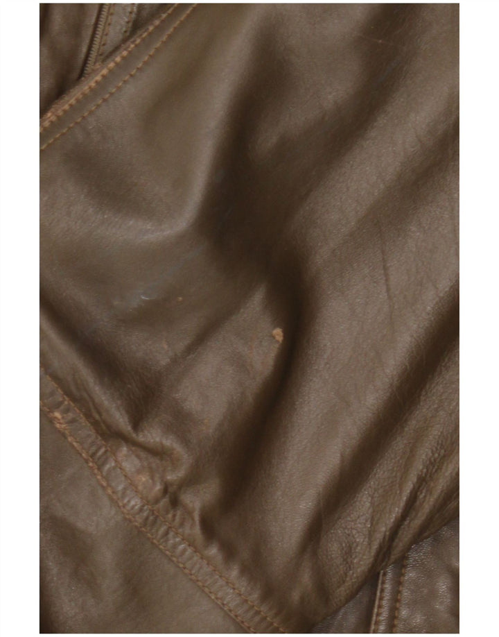 Винтажная мужская кожаная куртка IT 52 XL Хаки