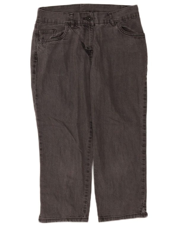 Женские джинсы-капри Marks & Spencer UK 10, маленькие W28 L21, черные, хлопковые