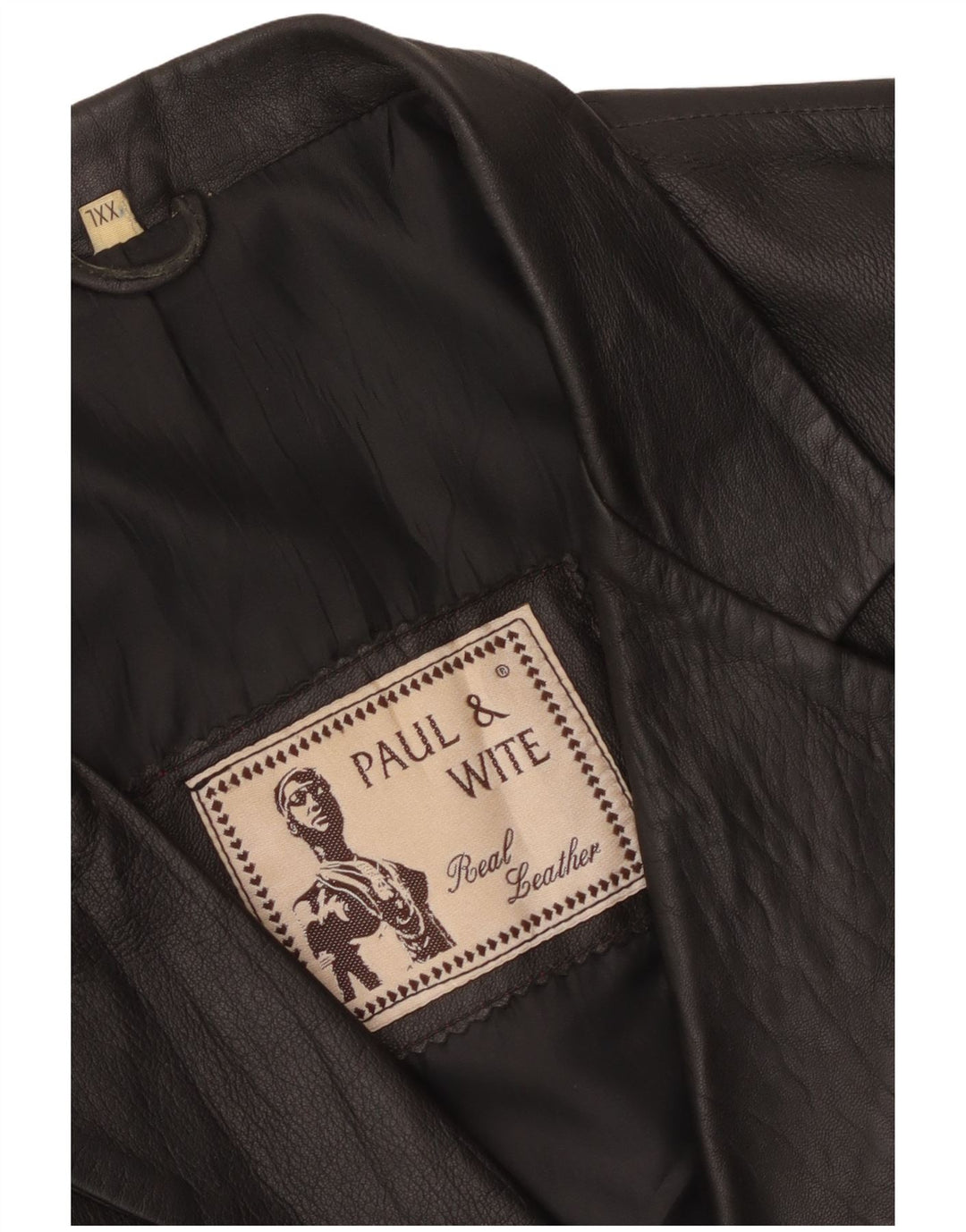 Мужская кожаная куртка Paul & Wite UK 44 2XL черная кожа
