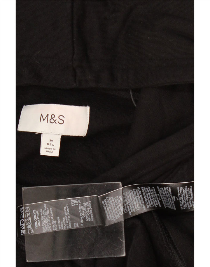 Мужской джемпер с капюшоном Marks & Spencer, средний черный, хлопок