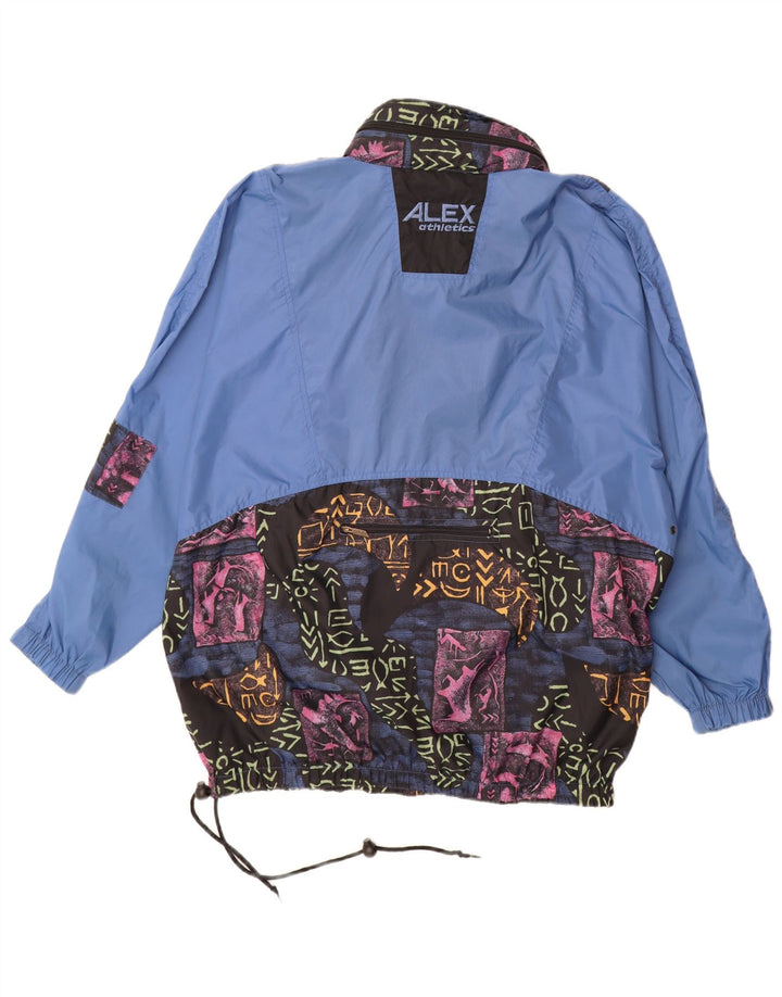 Мужская куртка-анорак ALEX ATHLETICS UK 40, большой синий полиамид с геометрическим рисунком