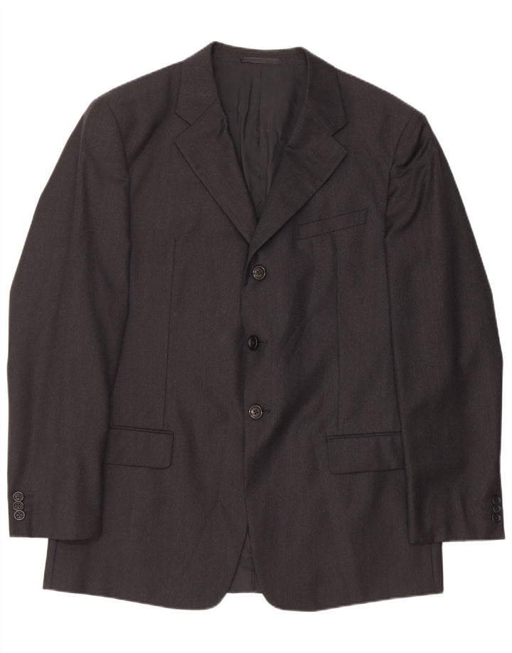 ARMANI COLLEZIONI Мужской пиджак на 3 пуговицах IT 52 XL Черный Шерстяной