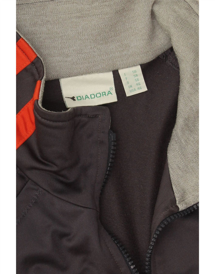 Мужской спортивный костюм Diadora UK 46 2XL, серый полиэстер с цветными блоками