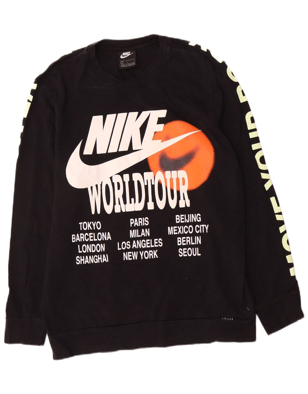 Мужской свитшот Nike стандартного кроя с графикой, большой черный хлопковый джемпер
