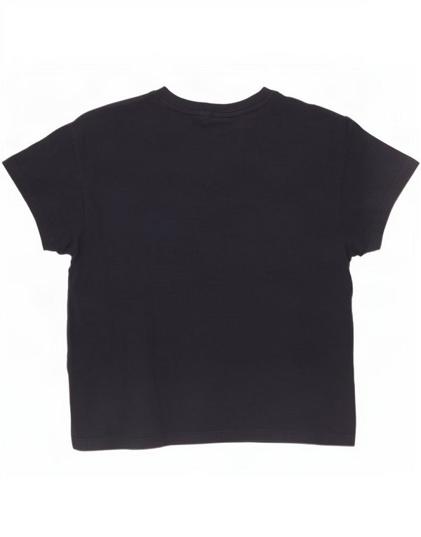 Champion Womens Graphic T-Shirt Top UK 12 Medium Navy Blue
