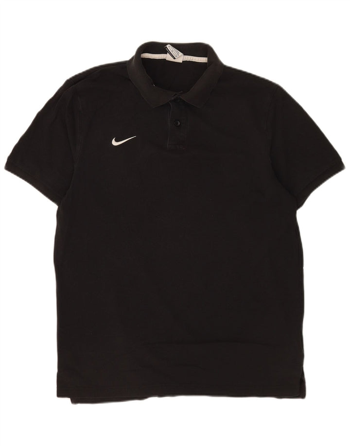 Мужская рубашка-поло Nike среднего размера, черная, хлопок