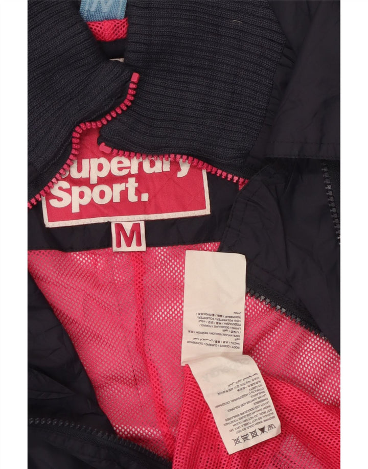 Женская двубортная дождевик Superdry UK 12, средний темно-синий, нейлон