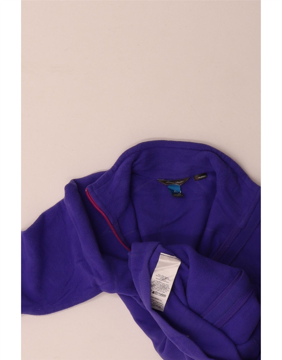 Женская флисовая куртка EDDIE BAUER UK 6 XS фиолетового цвета из полиэстера с цветными блоками