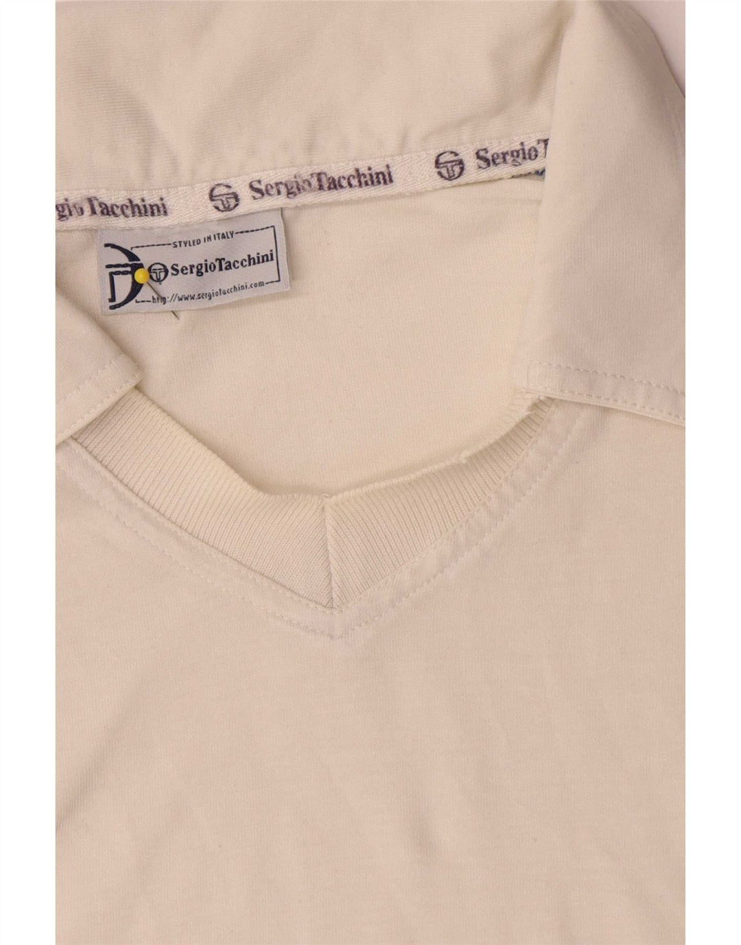 Мужская рубашка-поло Sergio Tacchini XL белого цвета с цветными блоками