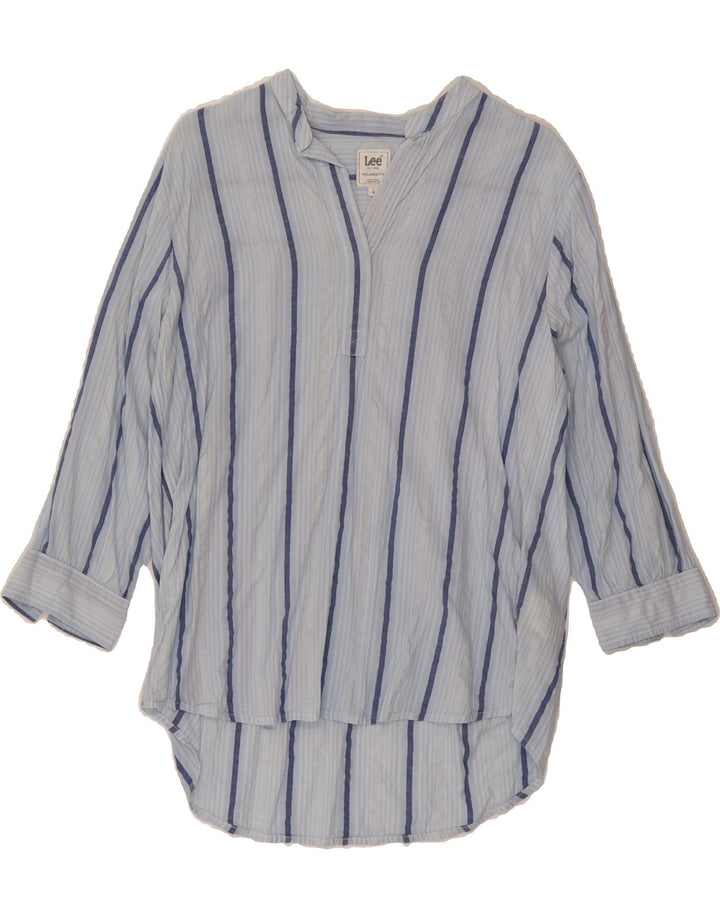 LEE Womens Relaxed Fit 3/4 Sleeve Blouse Top UK 14 Medium Blue Striped Vintage Lee and Second-Hand Lee from Messina Hembry 