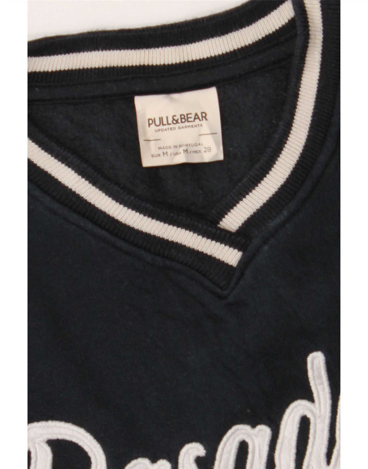 Мужской свитшот Pull & Bear Pasadena, средний темно-синий с цветными блоками