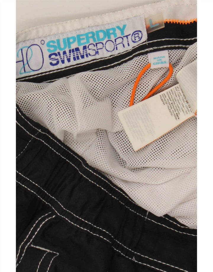 Мужские шорты для плавания Superdry Regular с графикой, большие темно-синие, полиэстер