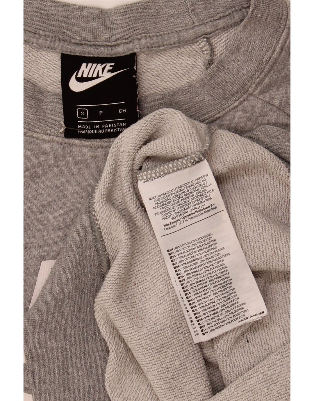 Женский джемпер оверсайз с графическим рисунком Nike UK 10, маленький серый в крапинку