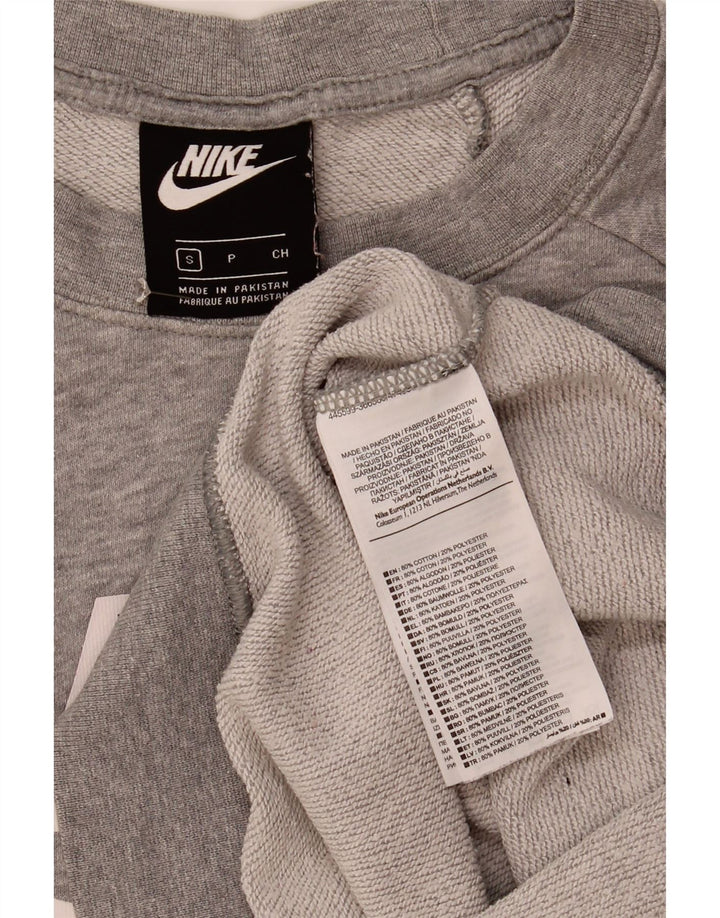 Женский джемпер оверсайз с графическим рисунком Nike UK 10, маленький серый в крапинку
