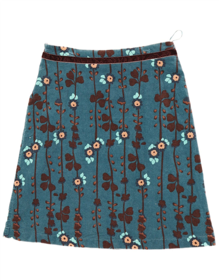 Женская юбка-трапеция White Stuff UK 12 Medium W30 Синяя с цветочным принтом