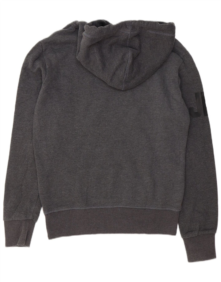 Мужской джемпер с капюшоном Superdry, маленький серый, хлопковый