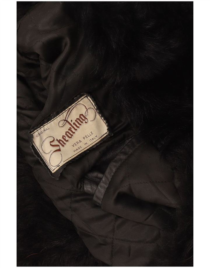 Мужская кожаная куртка VINTAGE UK 36 маленькая черная кожа