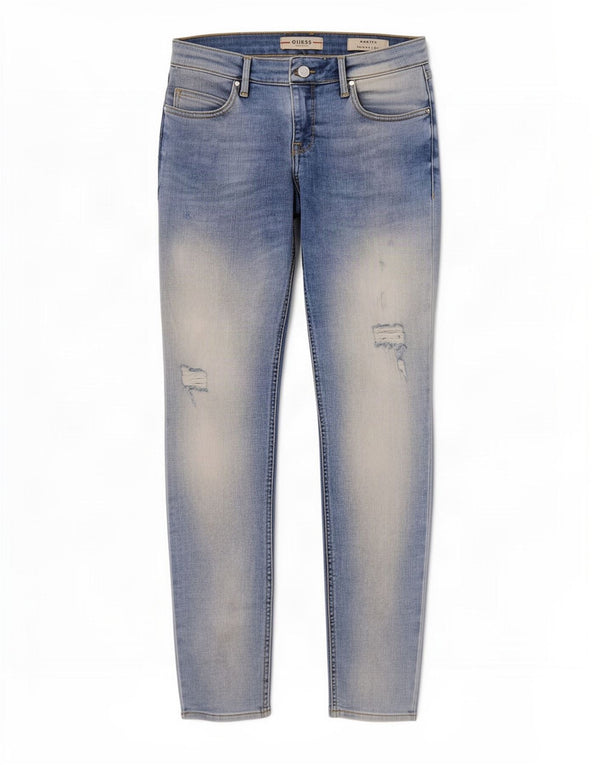 Женские потертые низкие джинсы скинни Guess Marylin W28 L28, синий хлопок