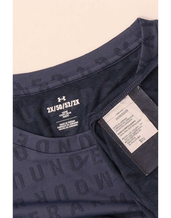 Мужская футболка с рисунком Under Armour Top 2XL Темно-синий полиэстер